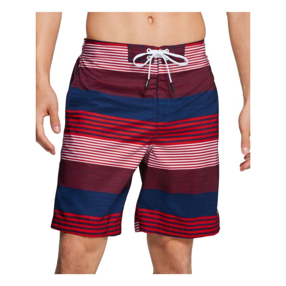 SPEEDO Mens Red Lined Color Block Shorts XL